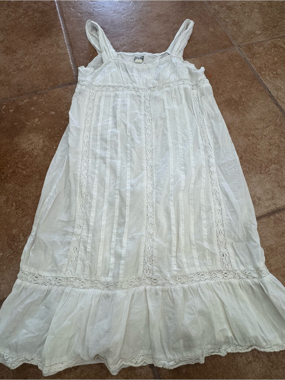 Converse White Lace-Trim Midi Sundress